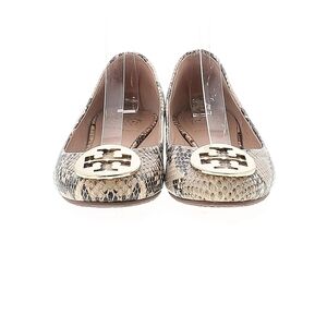 Tory Burch Beige Snake Print Ballet Flats, Sz 10